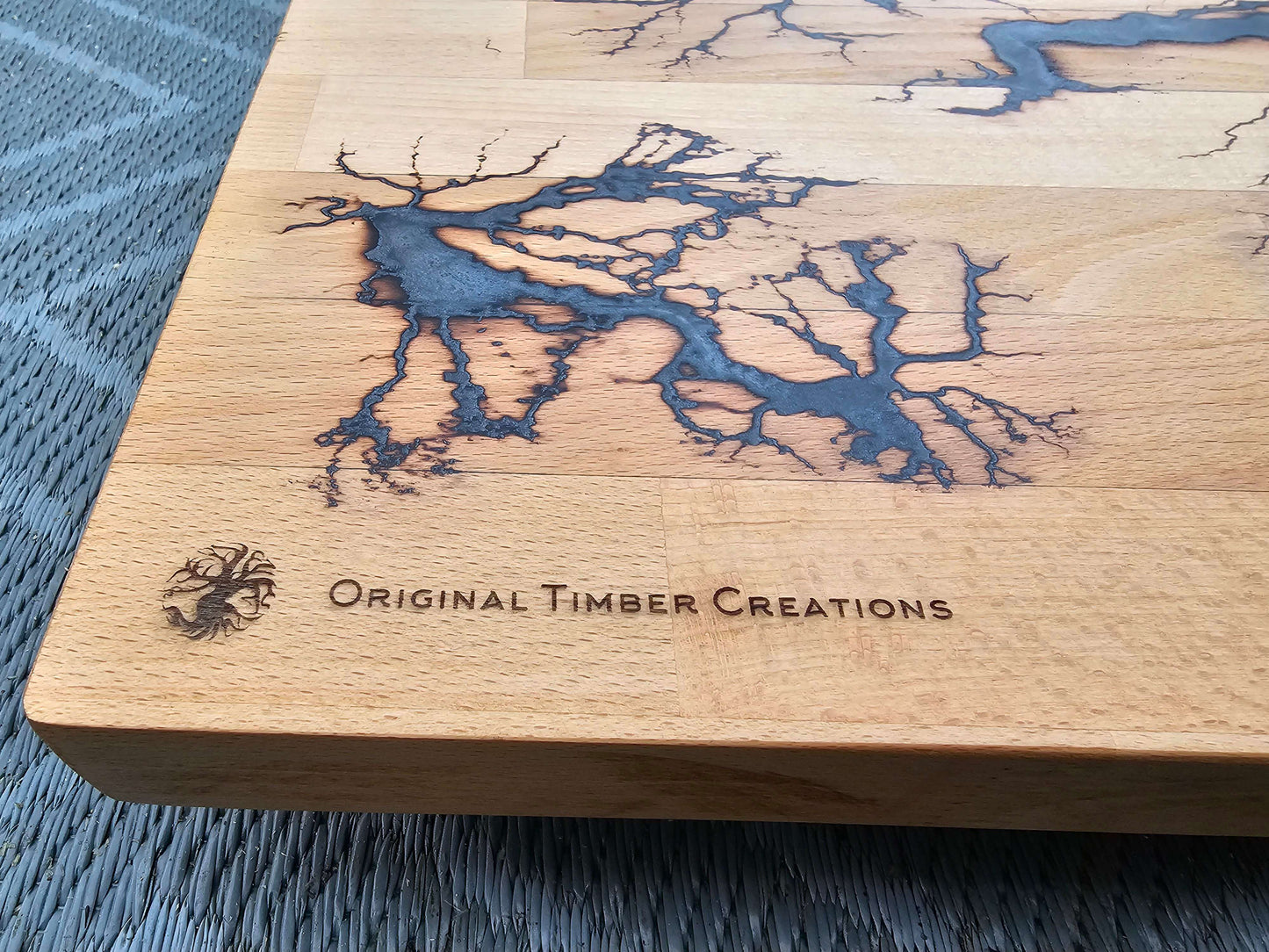 chopping board Fractal Burned Wood Board | Handmade Lichtenberg Art