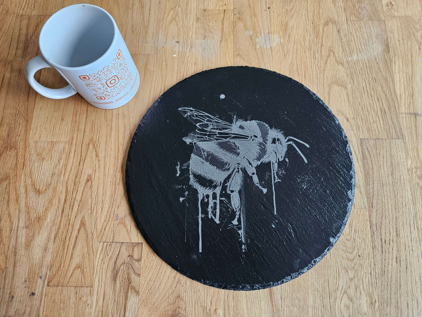 Slate Placemat for the Bee lover. 280mm Personalized, Gift