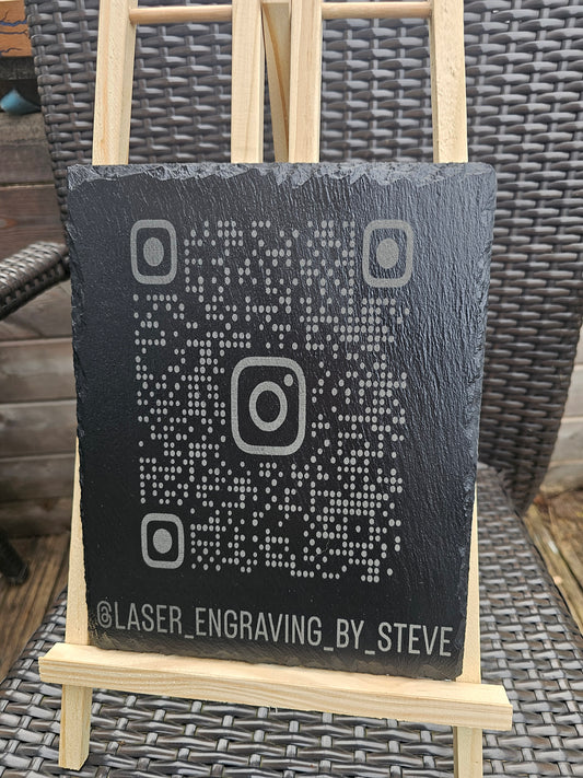 Slate Custom Instagram QR Code Sign – Laser Engraved Business