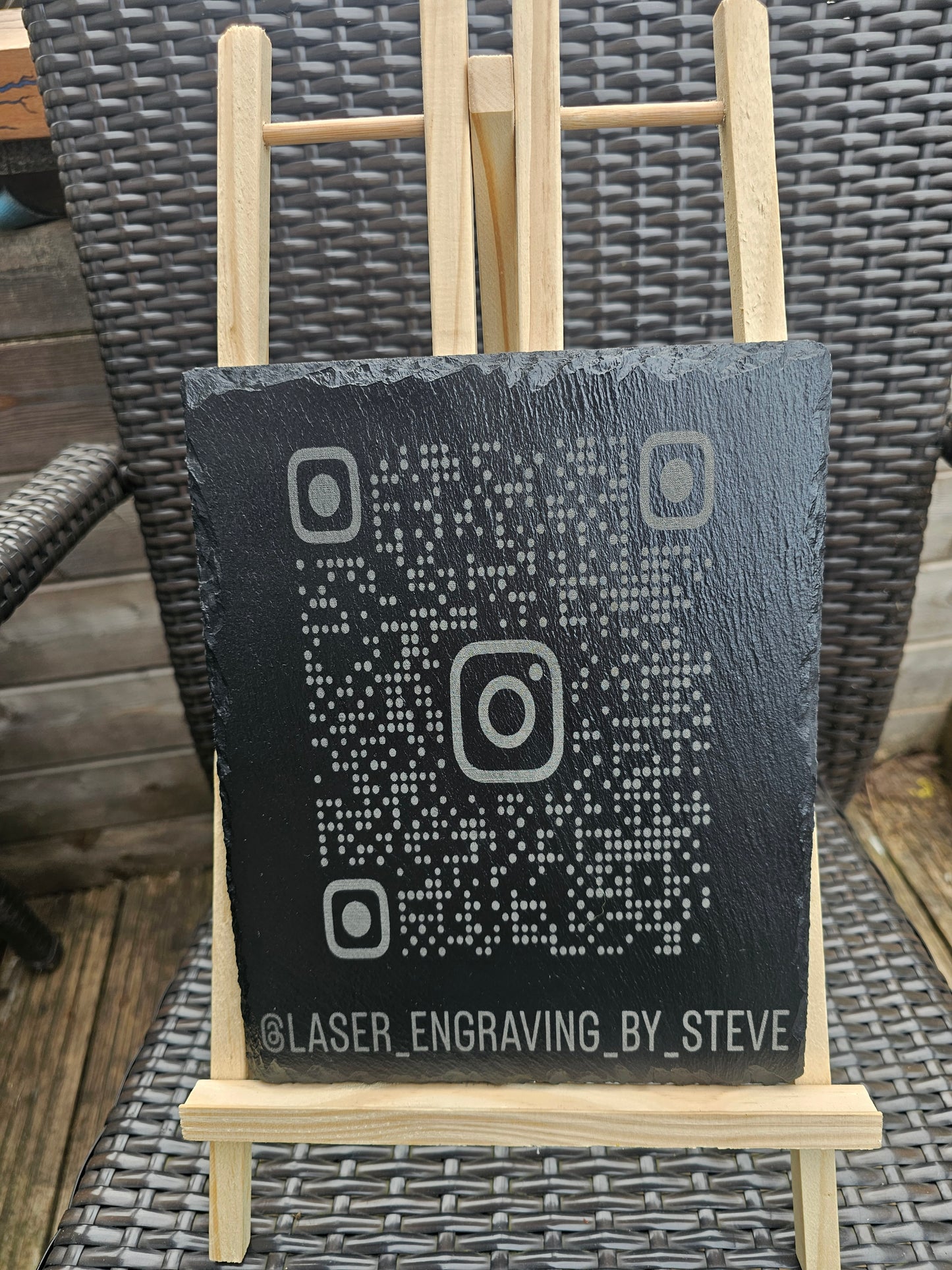 Slate Custom Instagram QR Code Sign – Laser Engraved Business