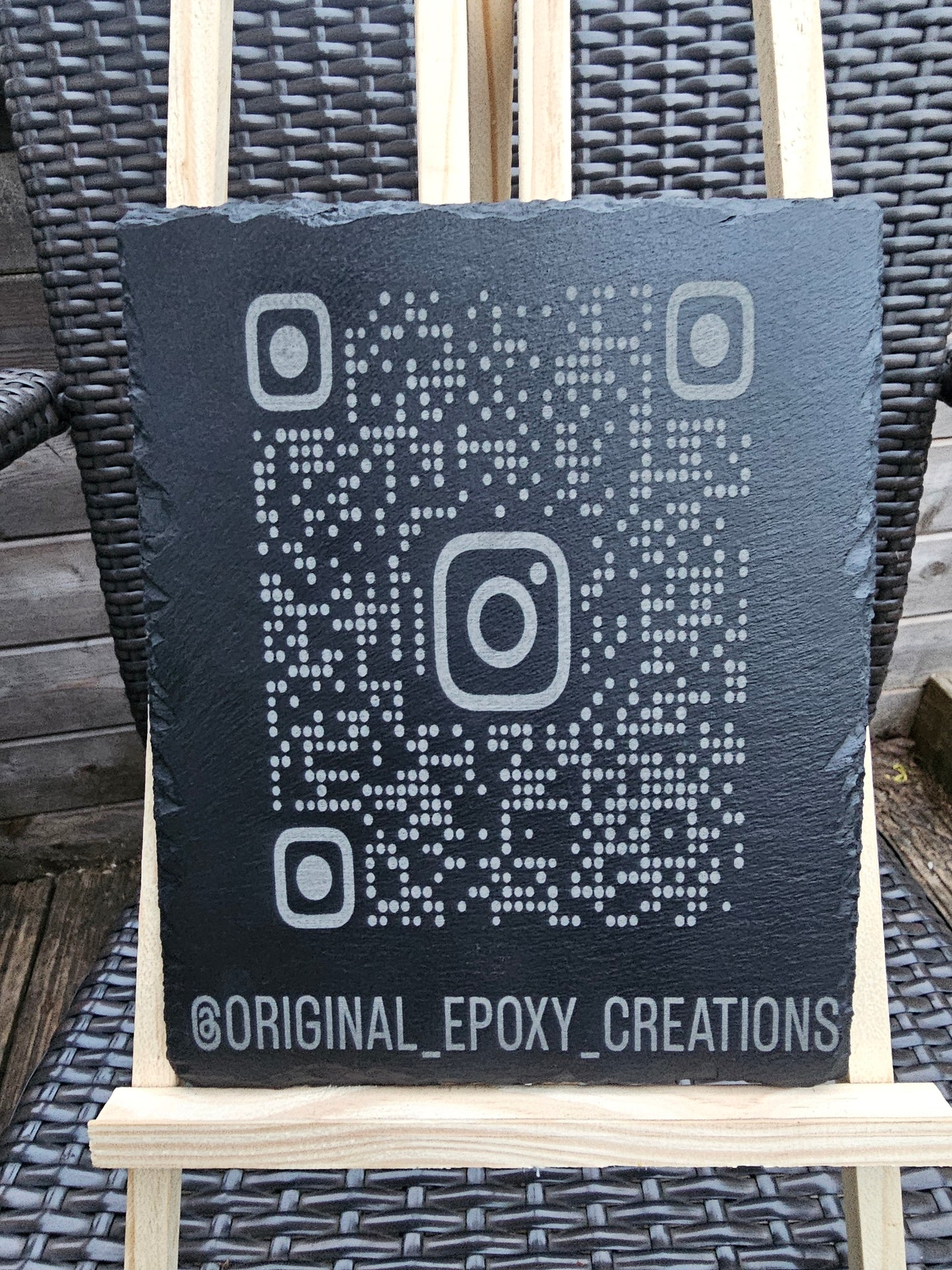 Slate Custom Instagram QR Code Sign – Laser Engraved Business