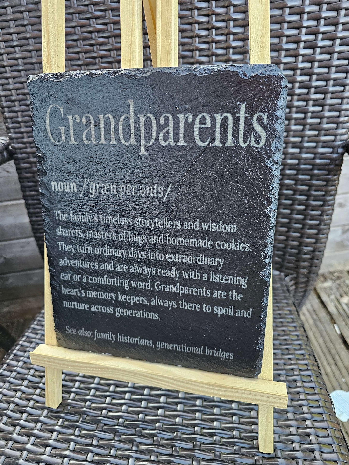 slate sign Honoring Grandparent Love: Our placemat Collection