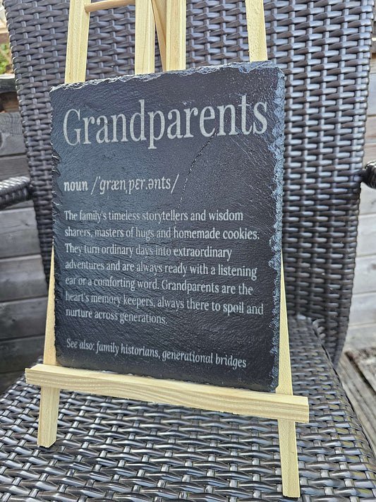 slate sign Honoring Grandparent Love: Our placemat Collection