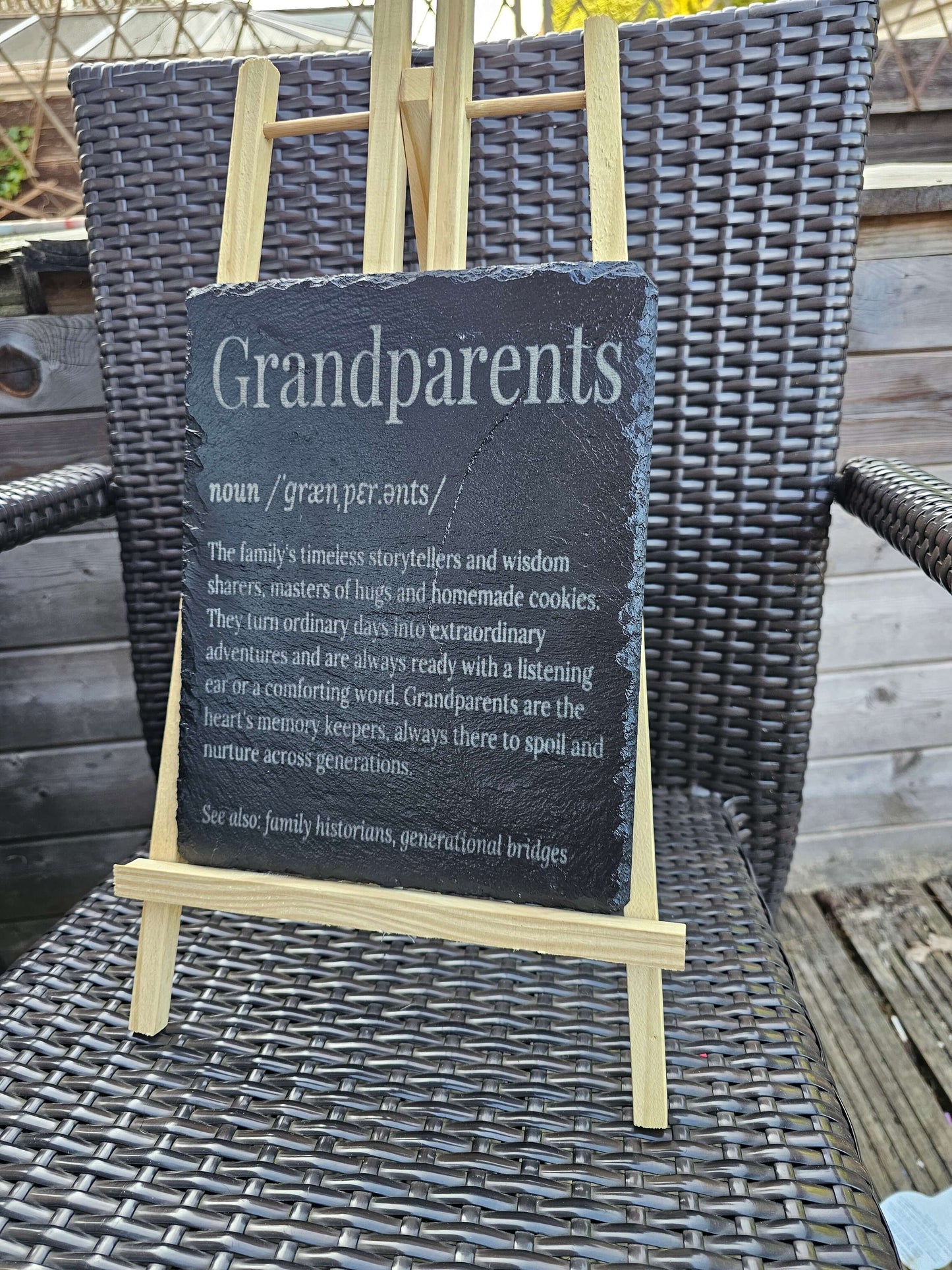 slate sign Honoring Grandparent Love: Our placemat Collection