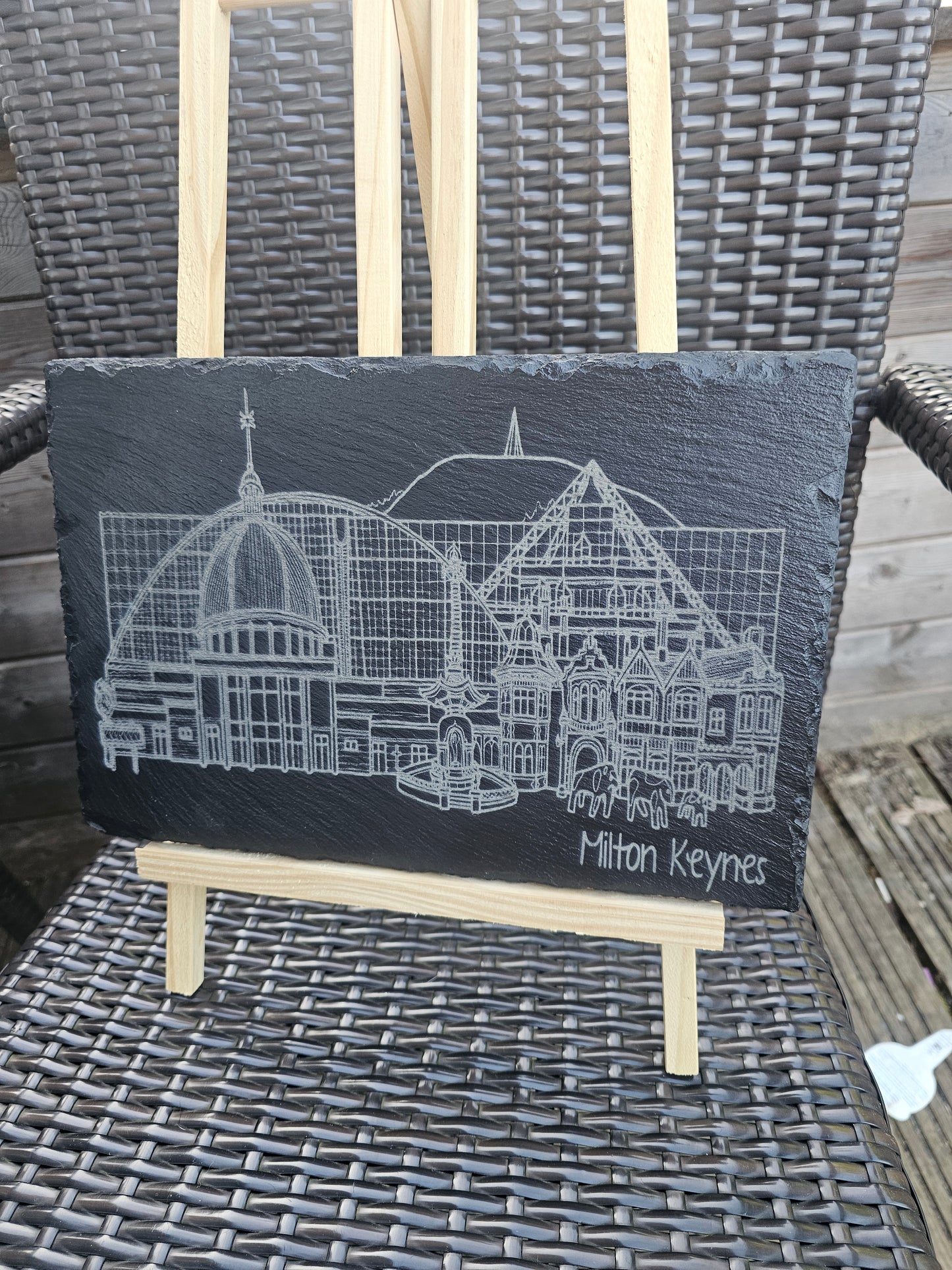 slate Milton Keynes Slate Art – Laser Engraved City Landmark Plaque