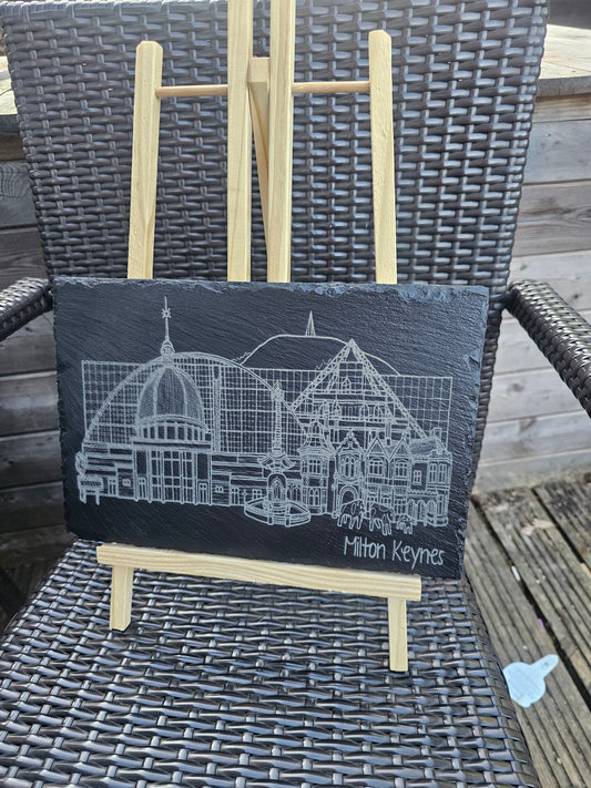 slate Milton Keynes Slate Art – Laser Engraved City Landmark Plaque