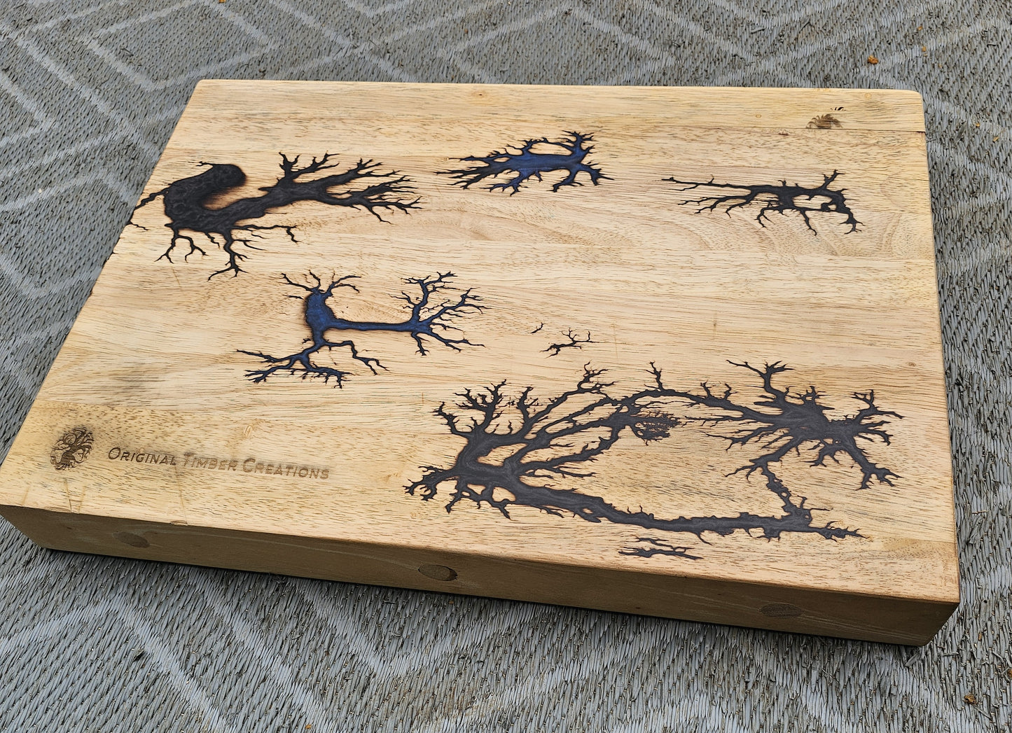 chopping board, Fractal Burned Butchers Block – Handmadd Lichtenberg