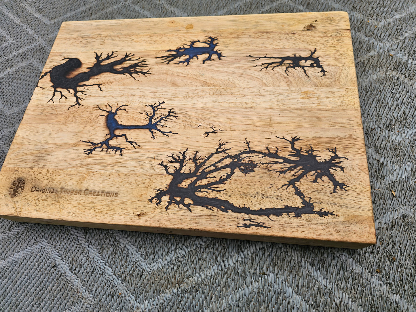 chopping board, Fractal Burned Butchers Block – Handmadd Lichtenberg