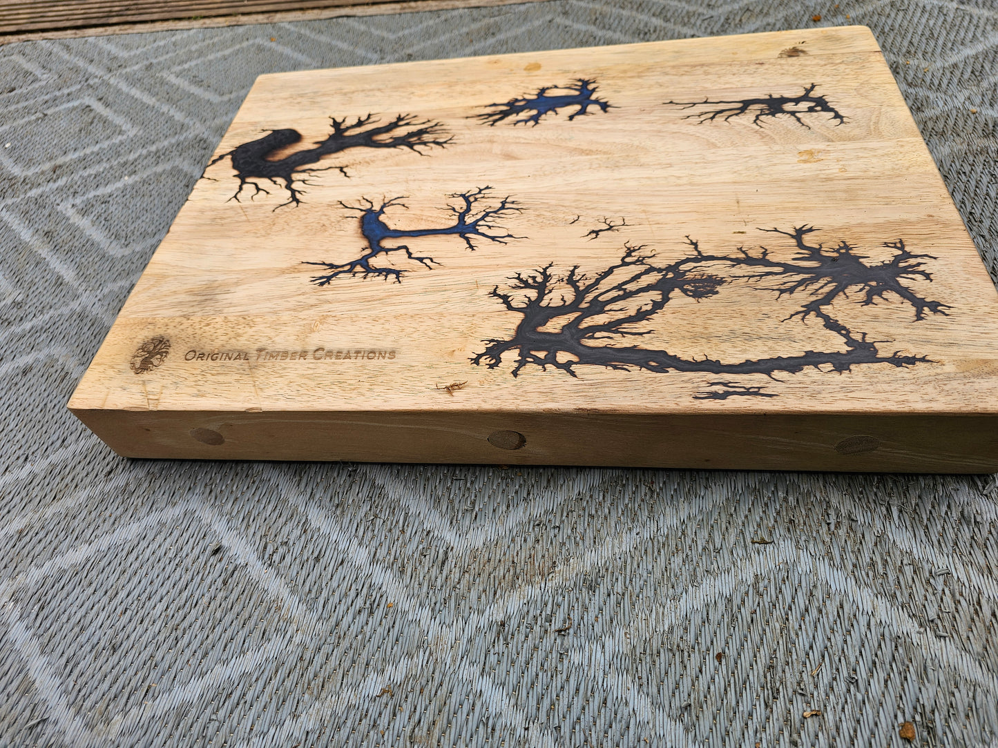 chopping board, Fractal Burned Butchers Block – Handmadd Lichtenberg