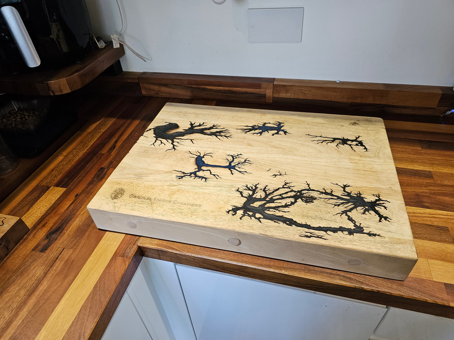 chopping board, Fractal Burned Butchers Block – Handmadd Lichtenberg
