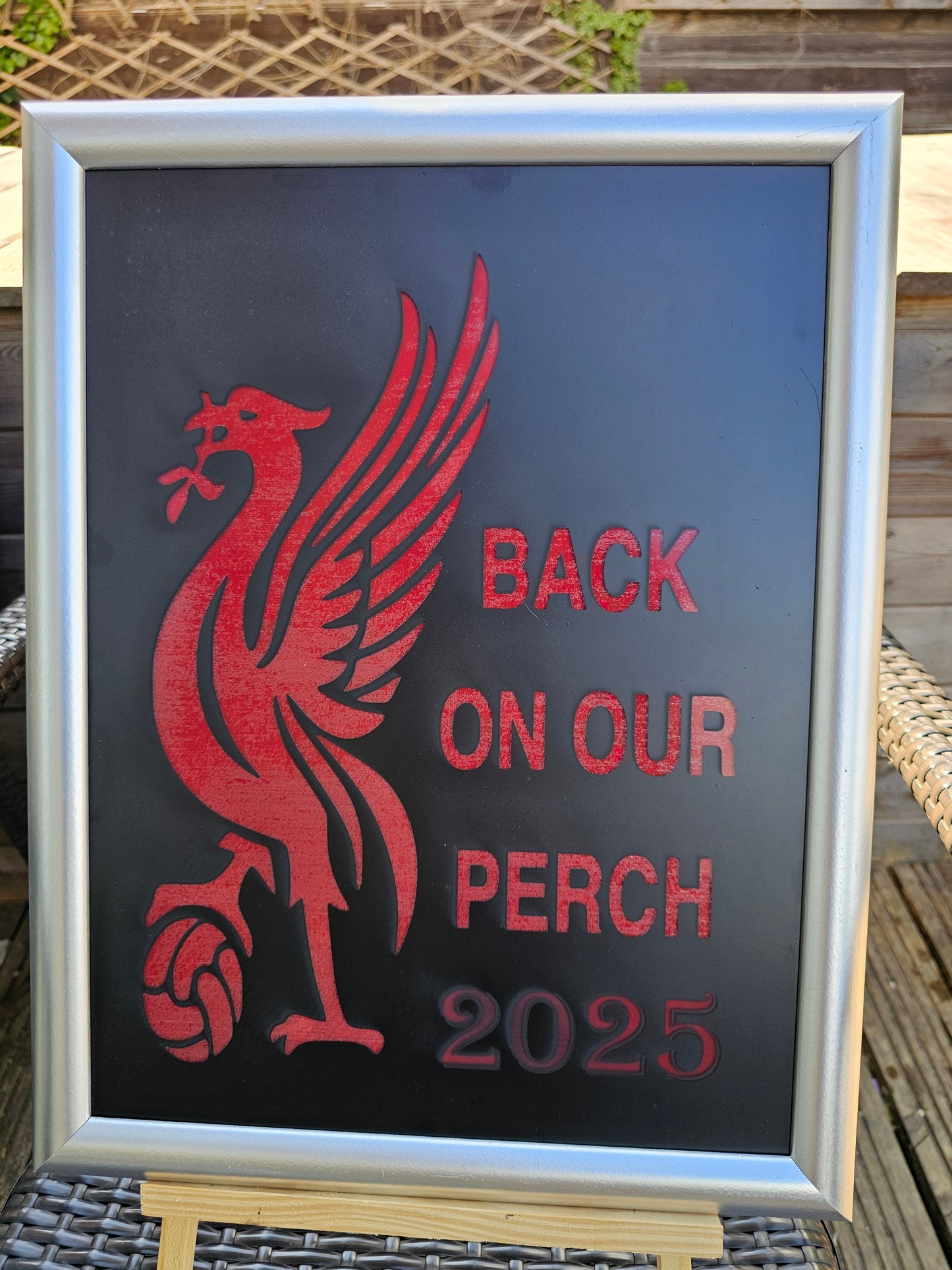 Painted Glass Liverpool FC “Back on Our Perch” 2025 Engraved Sign –