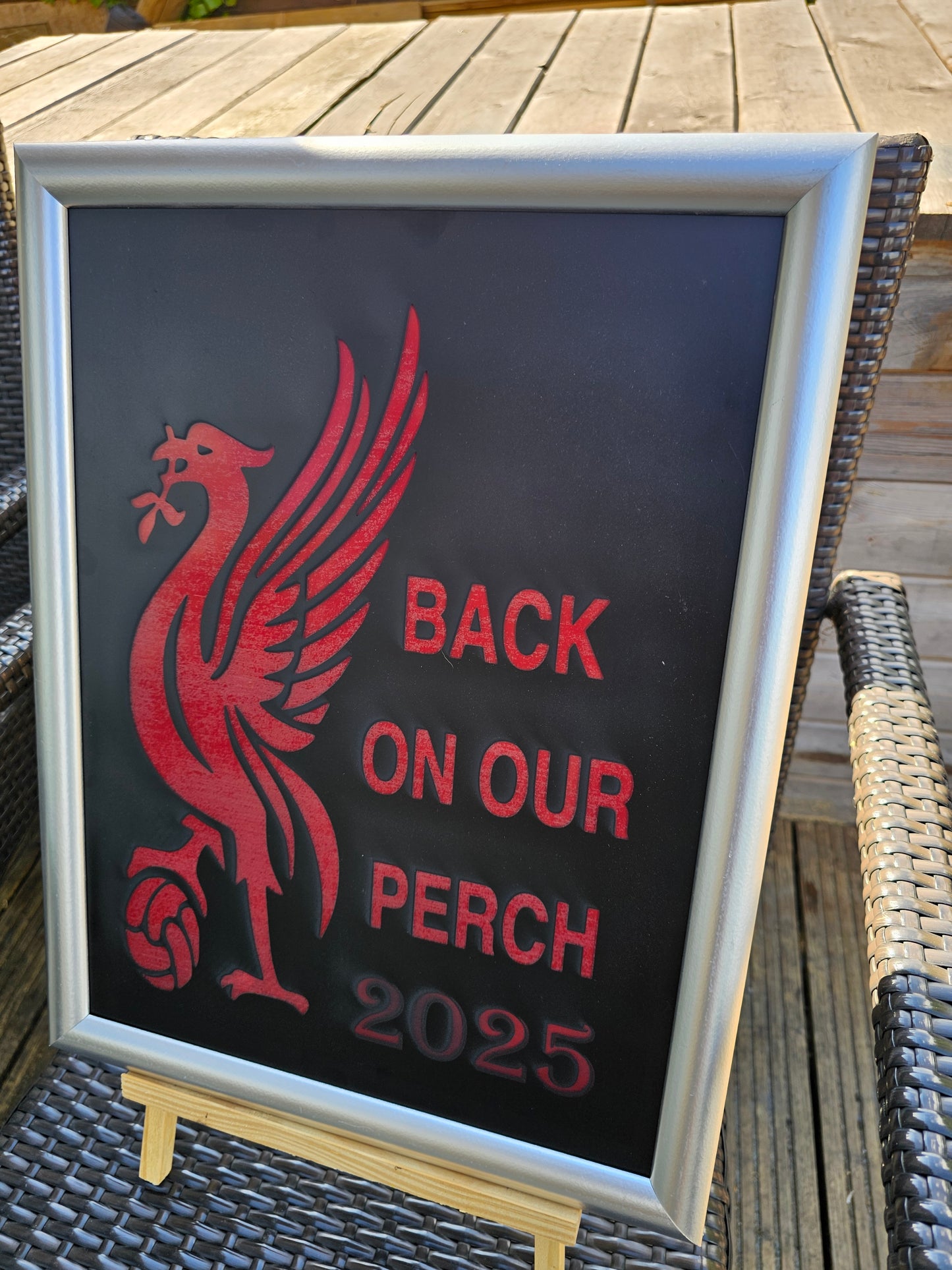 Painted Glass Liverpool FC “Back on Our Perch” 2025 Engraved Sign –