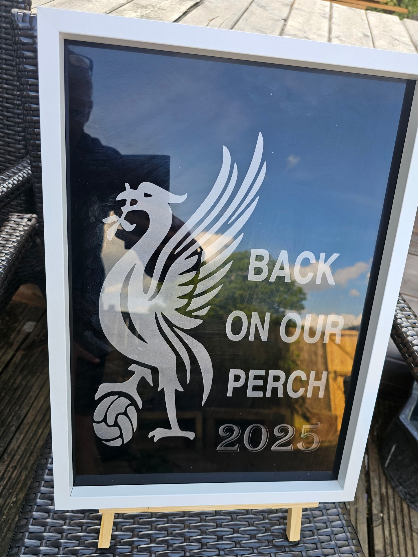 Painted Glass Liverpool FC “Back on Our Perch” 2025 Engraved Sign –