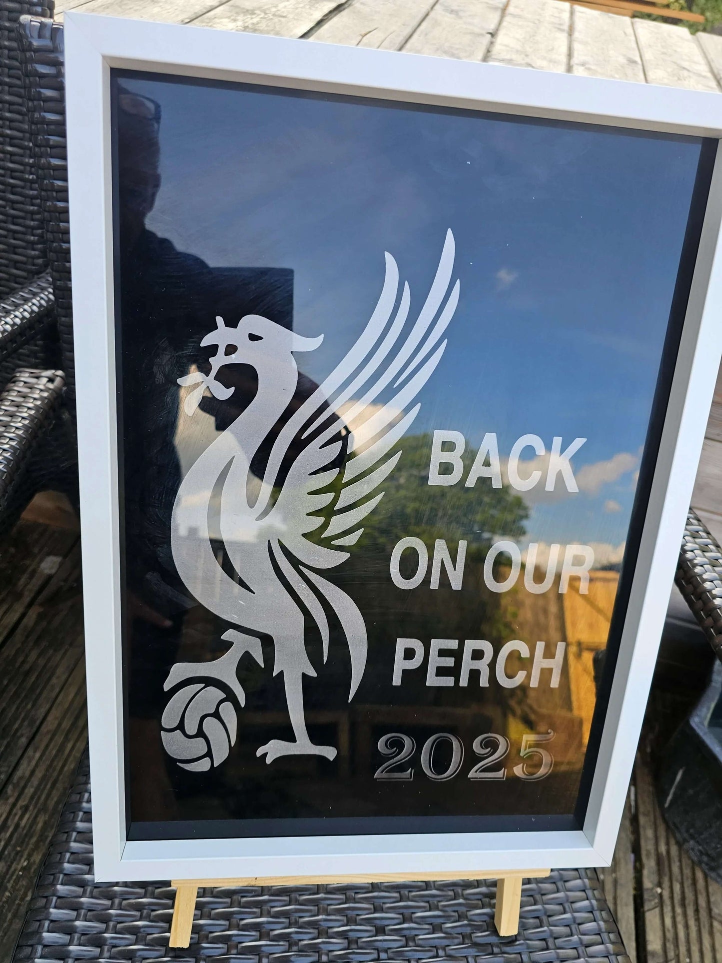 Painted Glass Liverpool FC “Back on Our Perch” 2025 Engraved Sign –