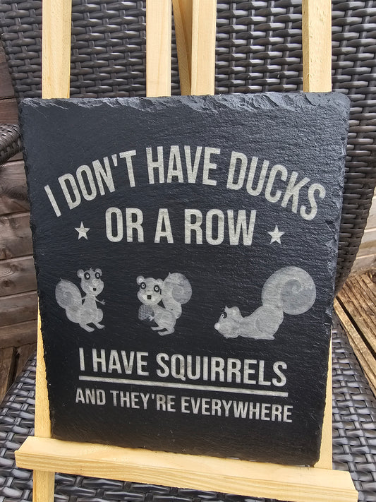 slate Funny Sign – “I Don’t Have Ducks or a Row,