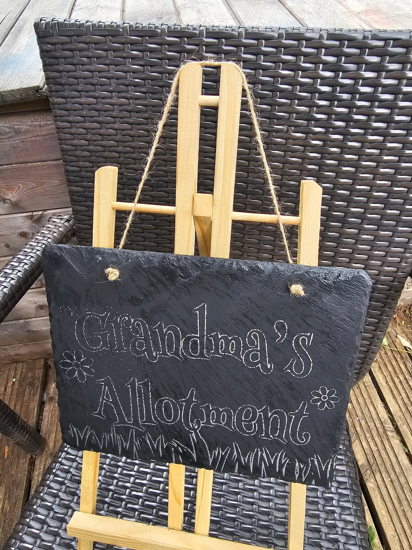 slate Personalised “Grandma’s Allotment” Sign – Garden Plaque
