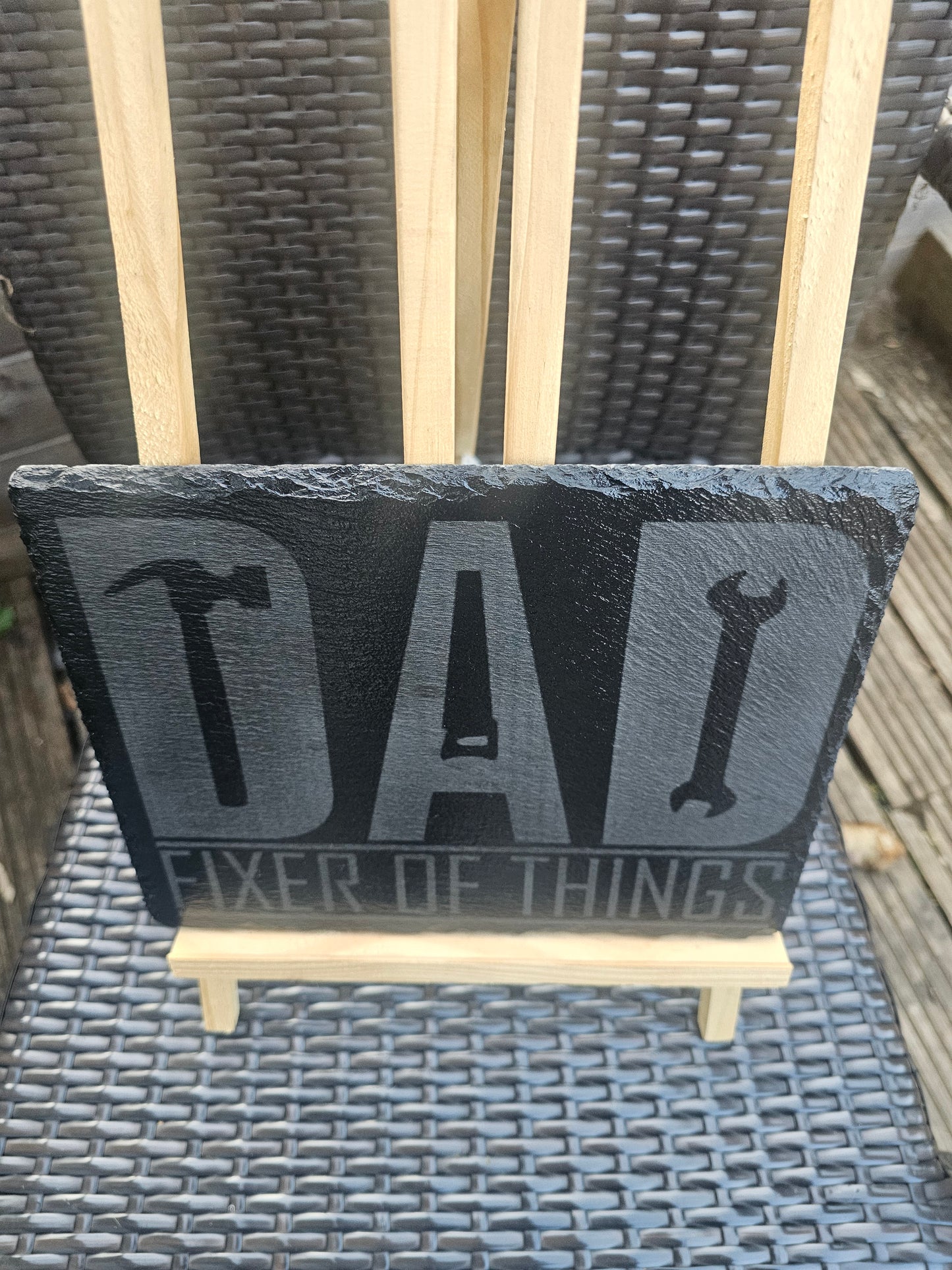 slate Dad – Fixer of Things” Laser Engraved Slate Sign Father’s Day