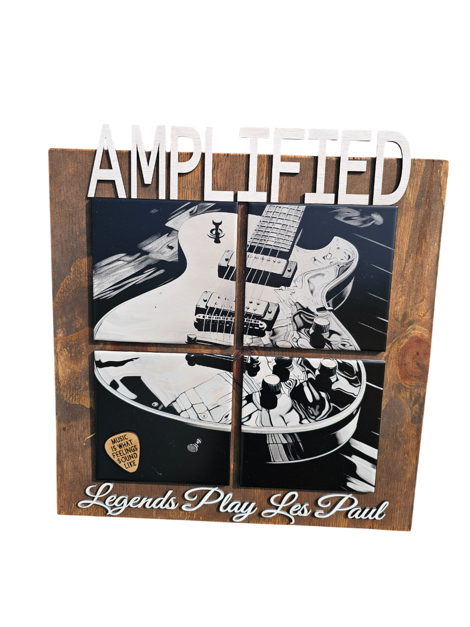 painted tile AMPLIFIED Guitar Wall Art – Les Paul Tribute