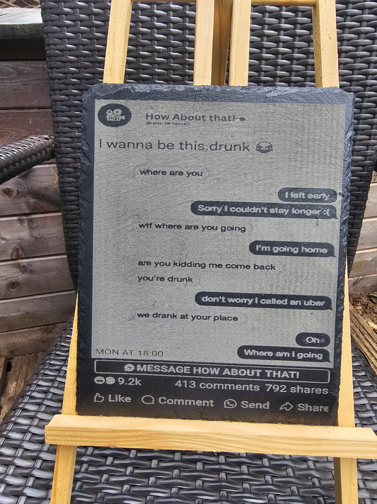 slate Personalised Text Message Plaque – Your Own Funny or Sentimental