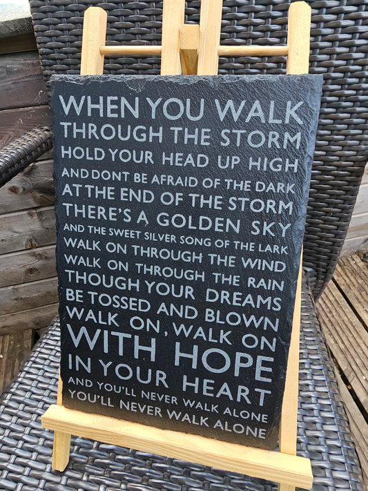 slate You'll Never Walk Alone" Inspirational Song Lyrics – Laser