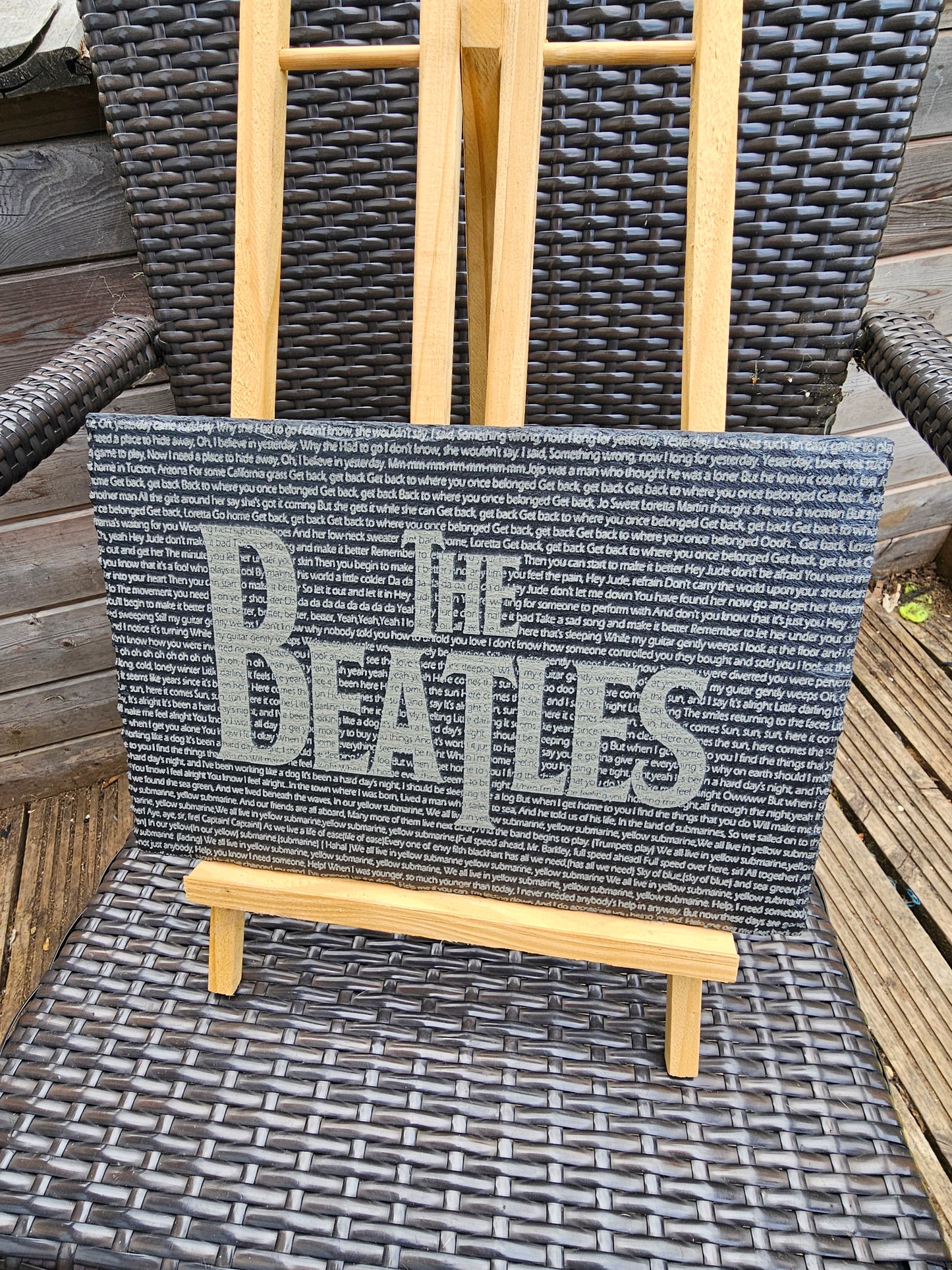 slate The Beatles Song Lyrics Plaque β 30cm x 20cm β Laser Engraved