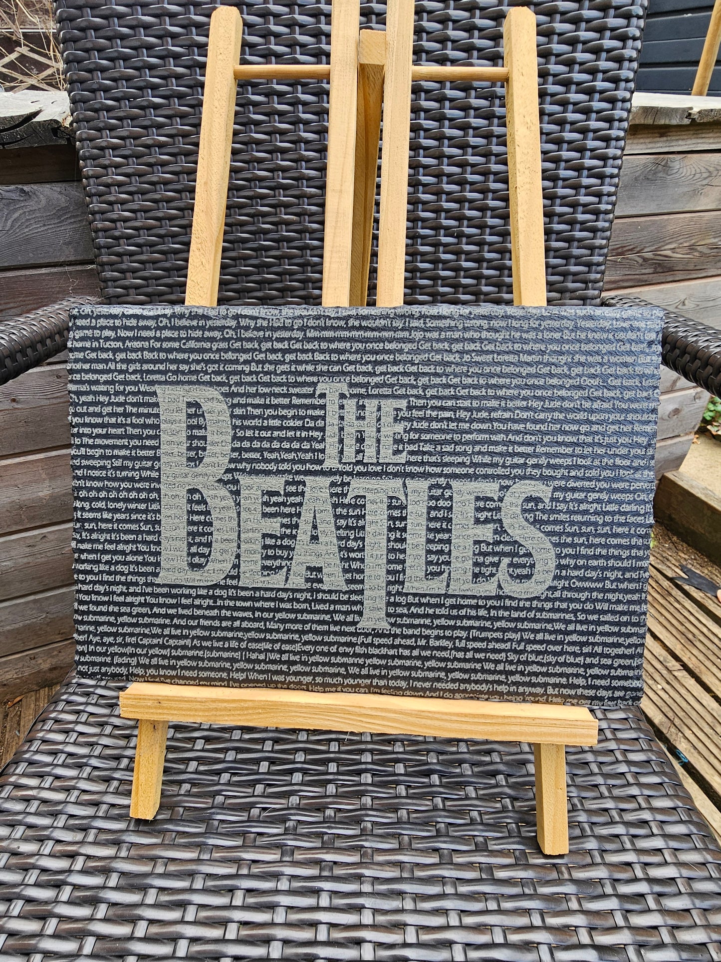 slate The Beatles Song Lyrics Plaque β 30cm x 20cm β Laser Engraved
