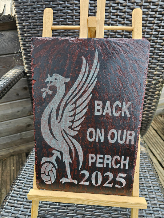 slate Liverpool FC Inspired Plaque – “Back On Our Perch 2025”