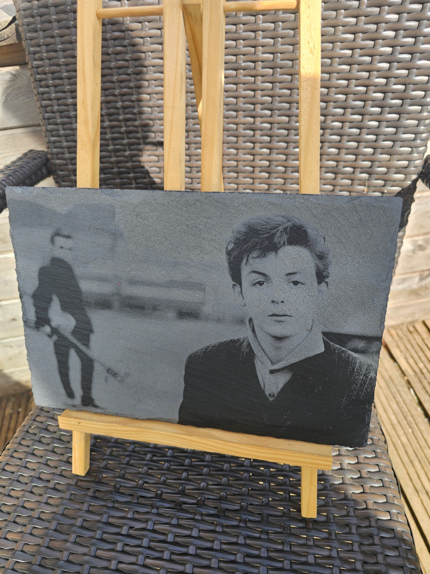 slate Paul McCartney & John Lennon Early Years Laser Engraved Slate