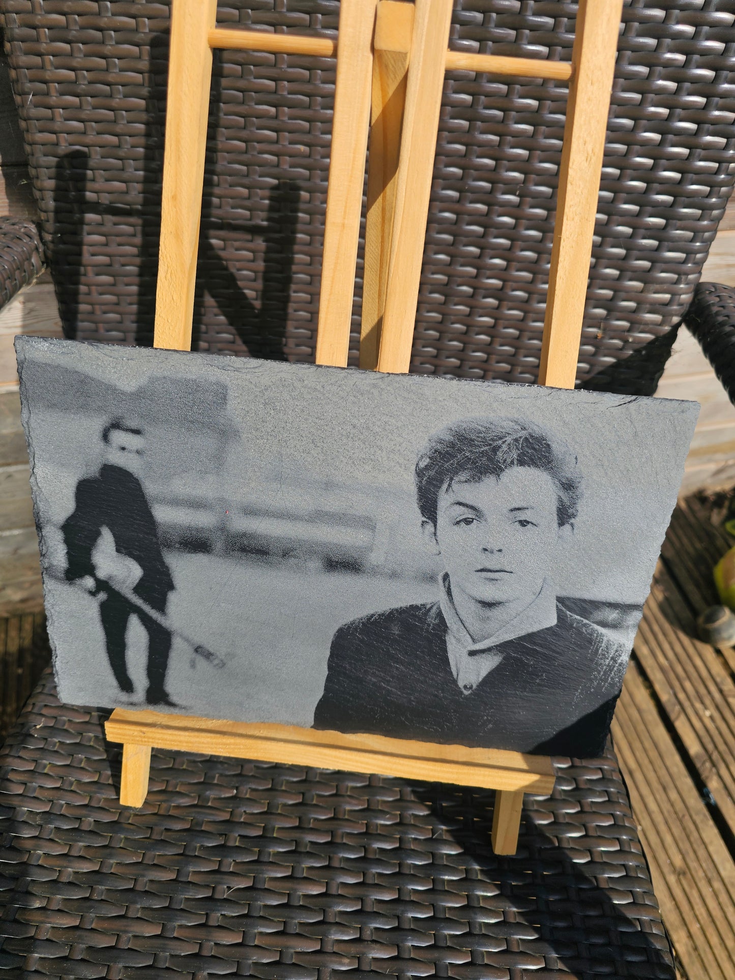 slate Paul McCartney & John Lennon Early Years Laser Engraved Slate