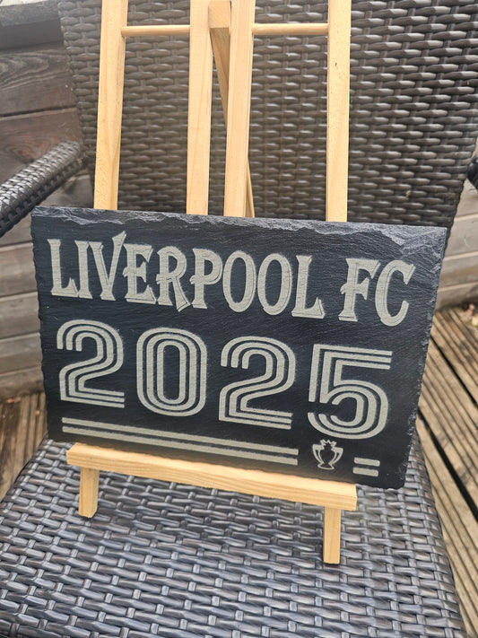 slate Liverpool FC 2025 Champions Plaque – 30cm x 20cm –