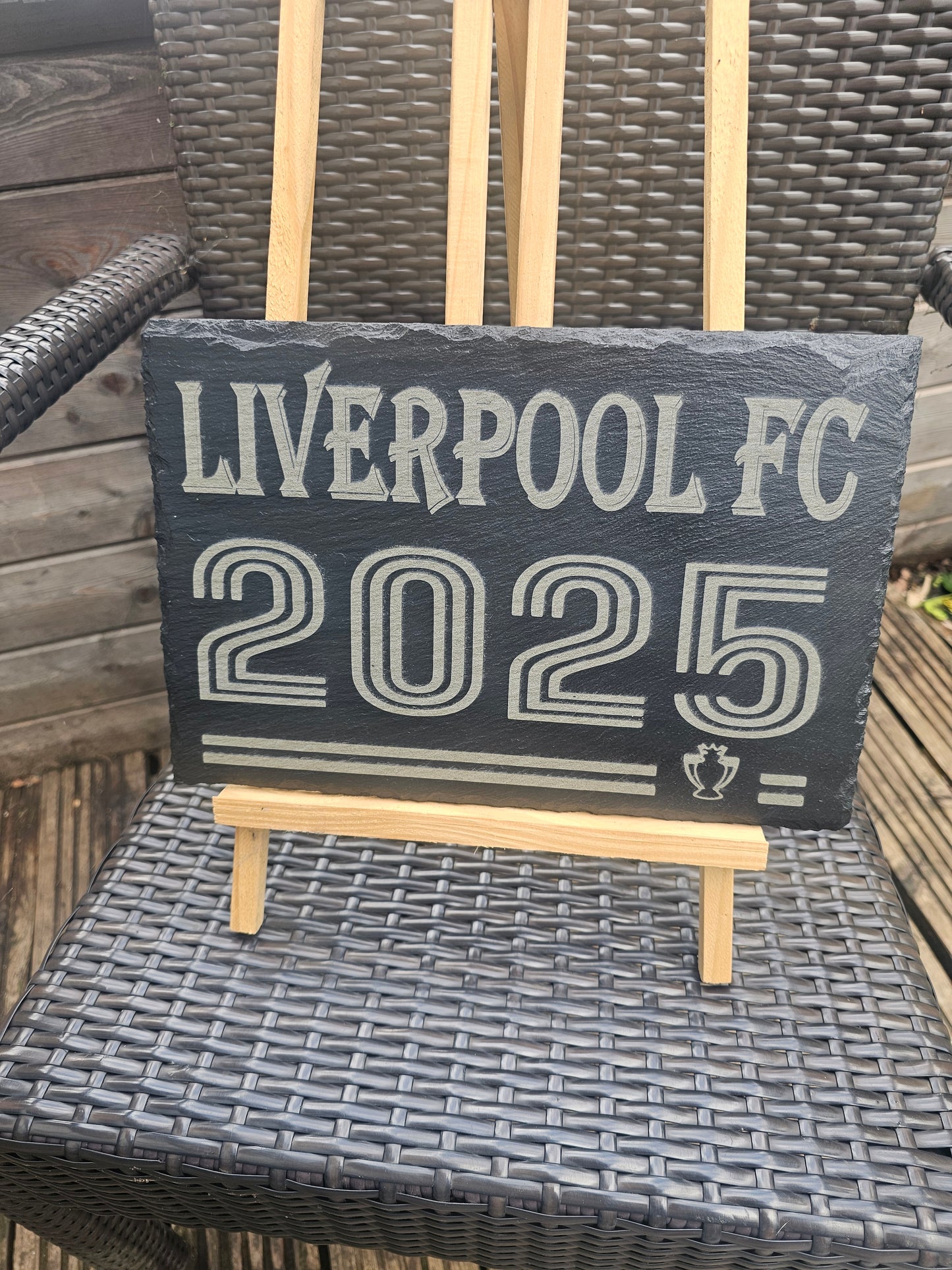 slate Liverpool FC 2025 Champions Plaque – 30cm x 20cm –