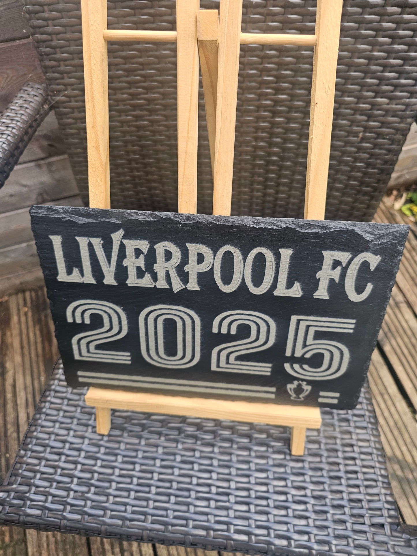 slate Liverpool FC 2025 Champions Plaque – 30cm x 20cm –