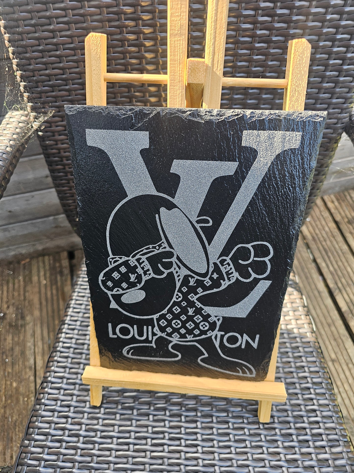 slate Dabbing Snoopy x LV Style Plaque – 30cm x 20cm – Fashion Parody