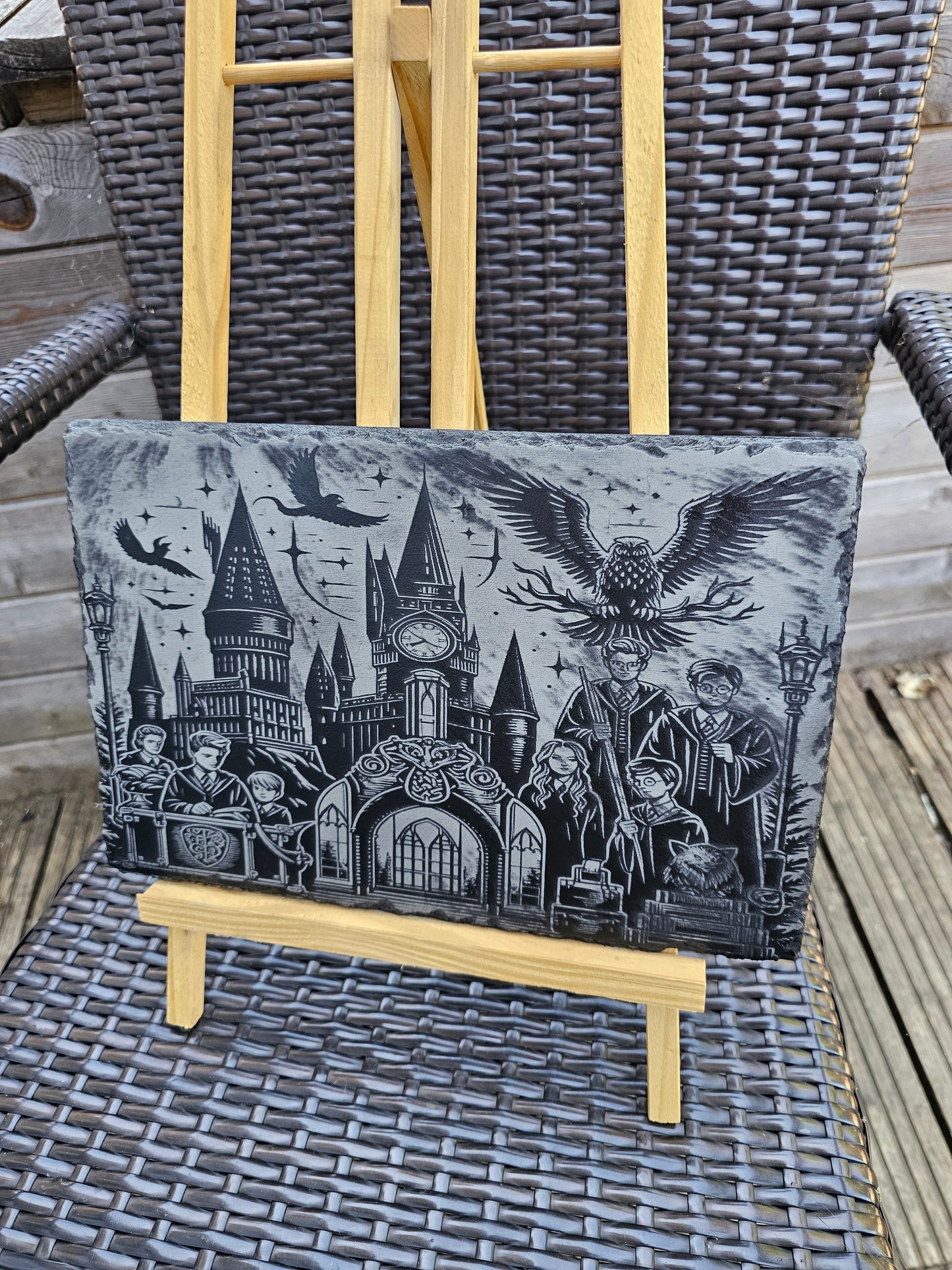 slate Harry Potter Laser Engraved Plaque – 30cm x 20cm – Hogwarts