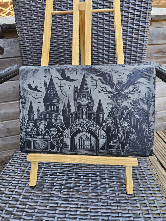 slate Harry Potter Laser Engraved Plaque – 30cm x 20cm – Hogwarts