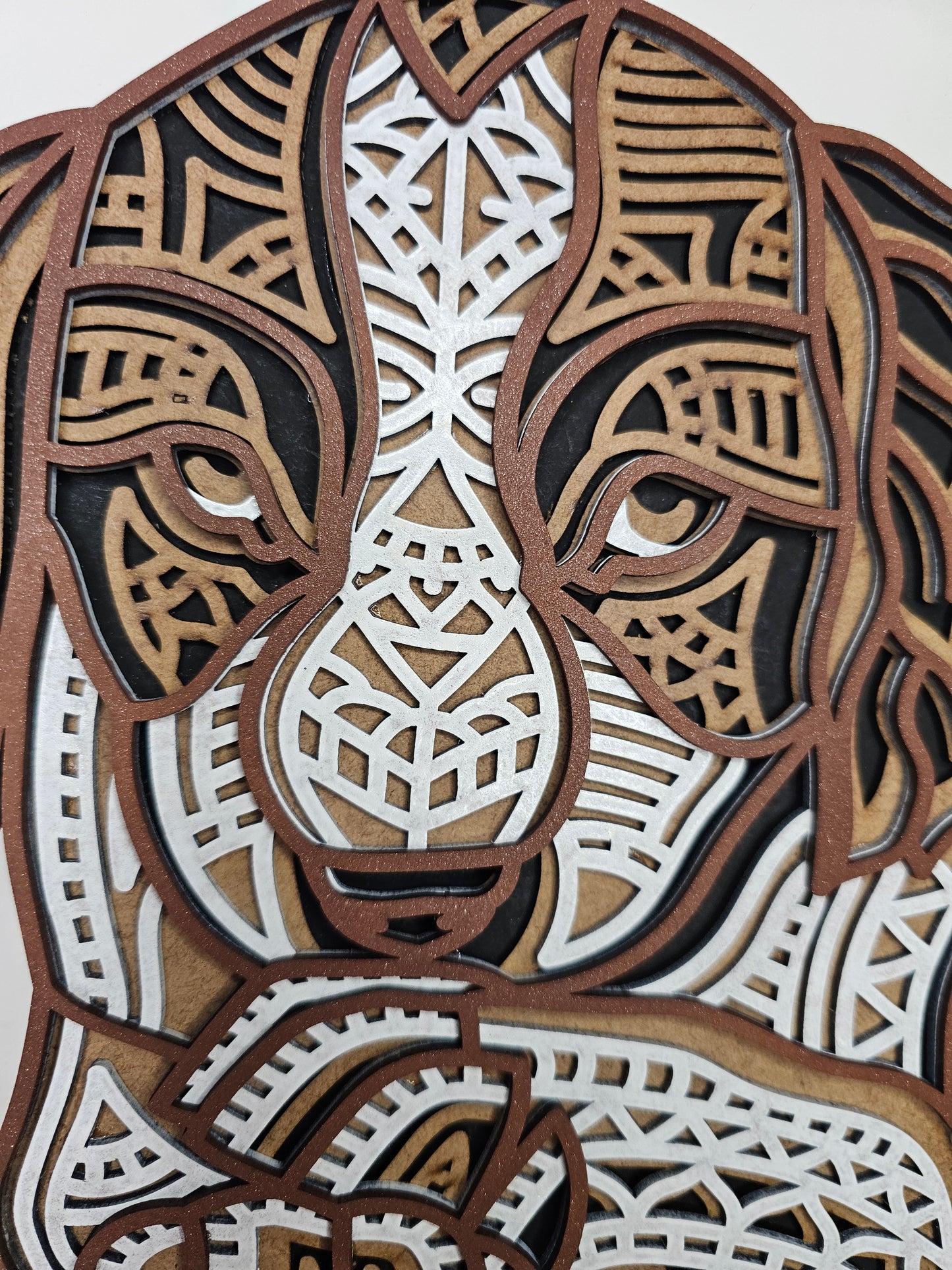 layered Geometric Spaniel Wall Art – 4-Layered 3mm MDF | 21cm x 28cm