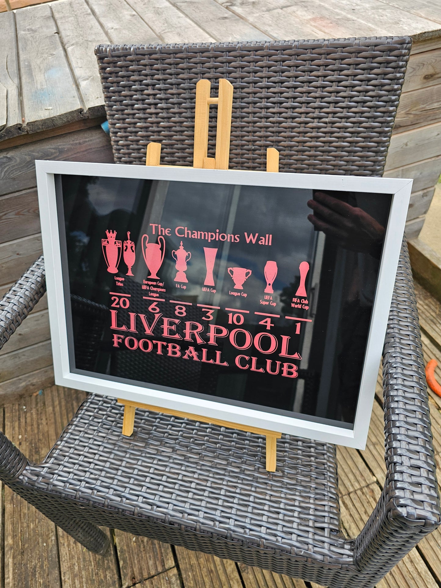 painted glass Liverpool FC Champions Wall Painted Glass picture frame