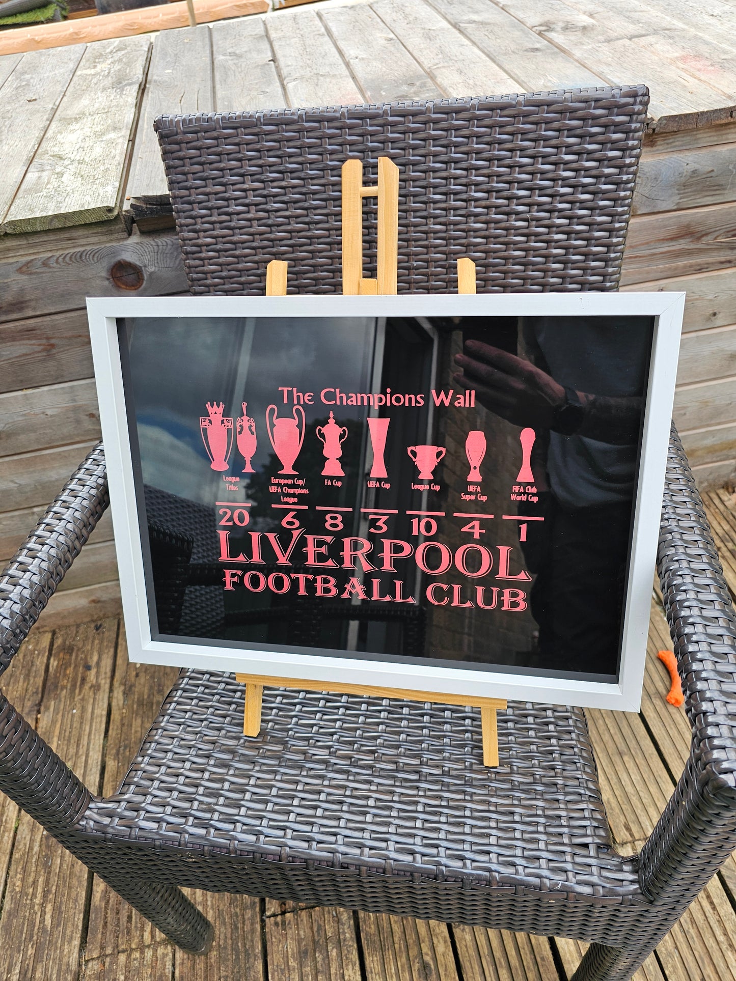 painted glass Liverpool FC Champions Wall Painted Glass picture frame