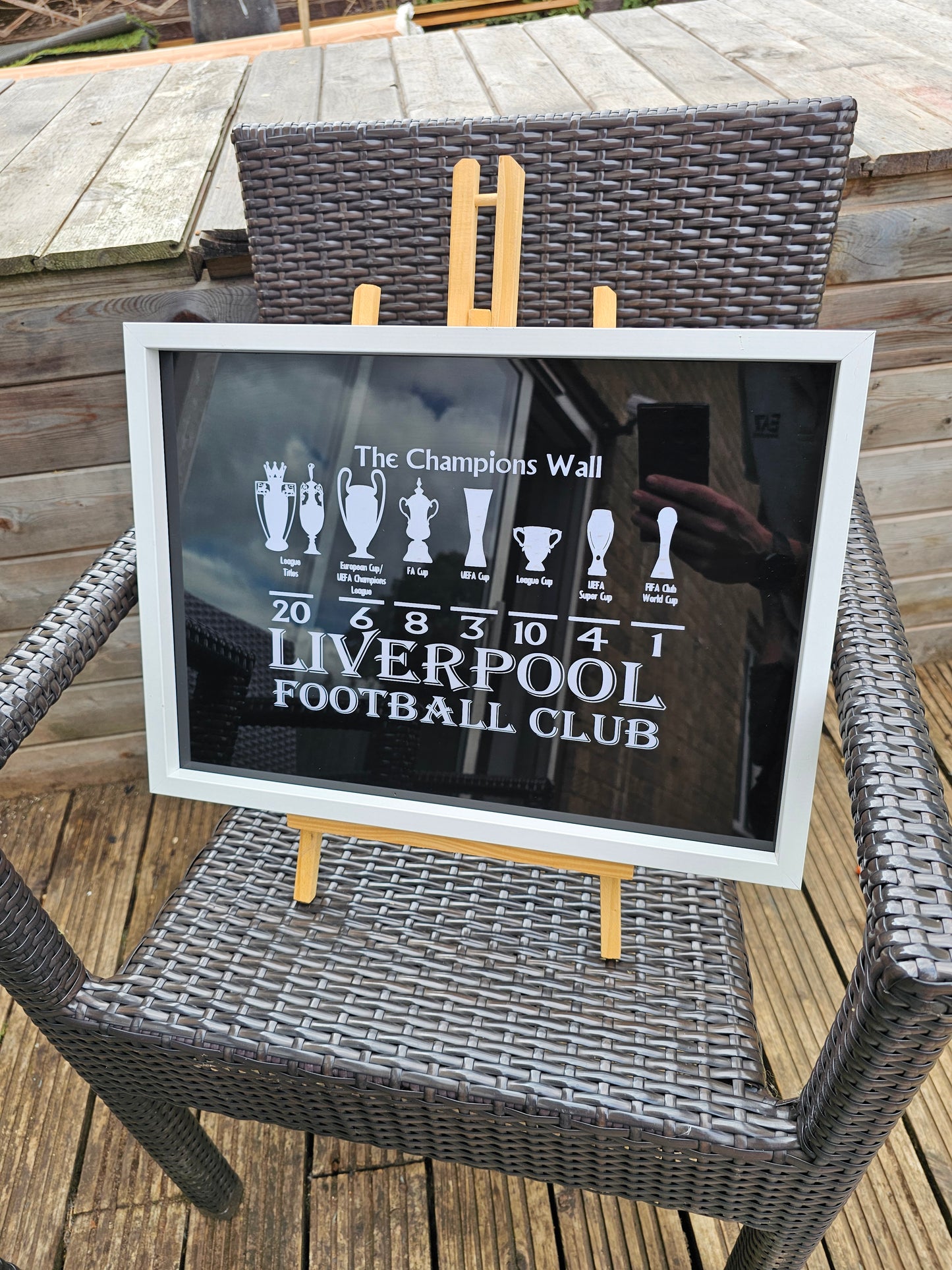painted glass Liverpool FC Champions Wall Painted Glass picture frame