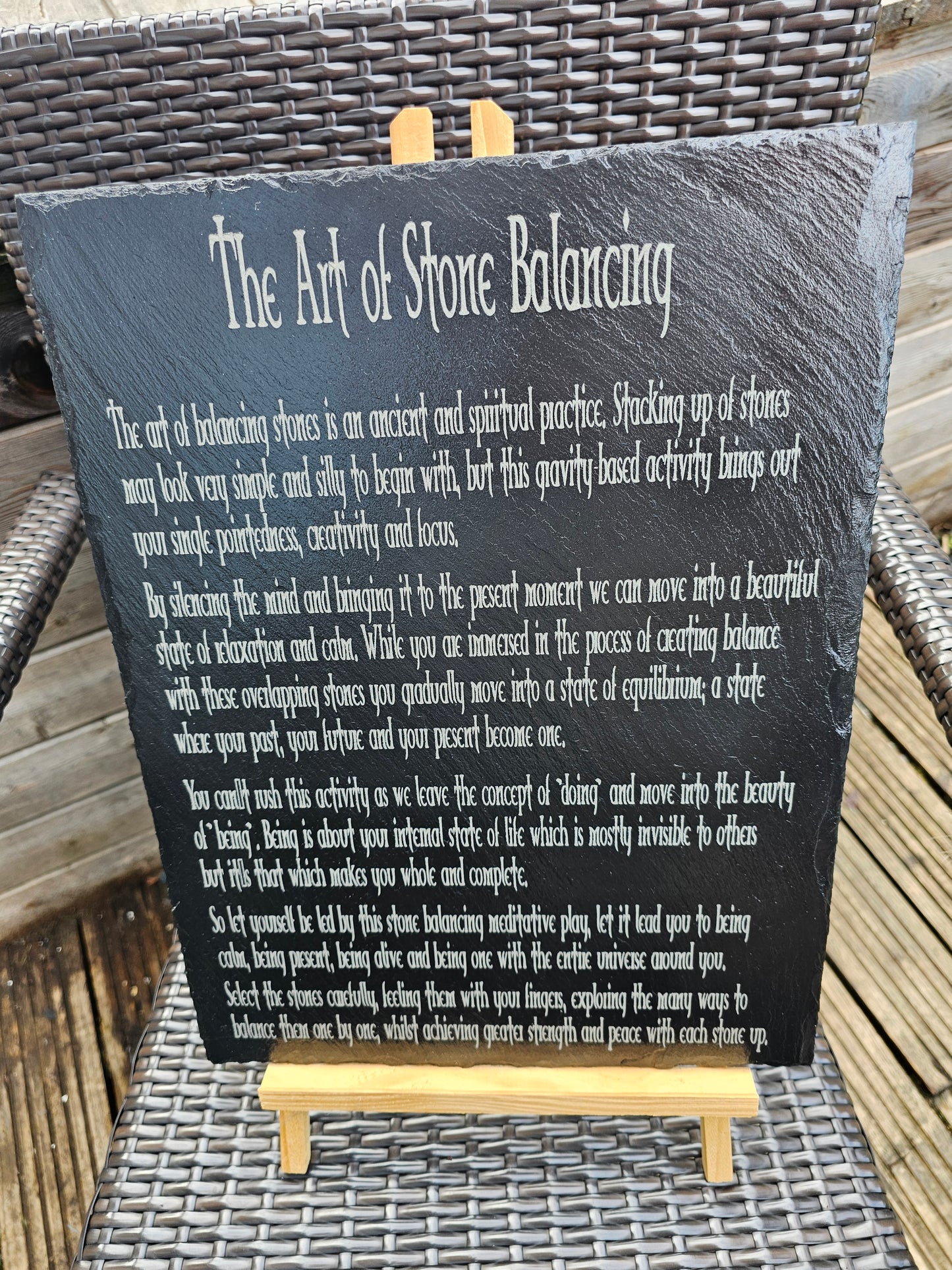 slate Eightfold Path of Living Buddhist Plaque | Universal Wisdom Wall