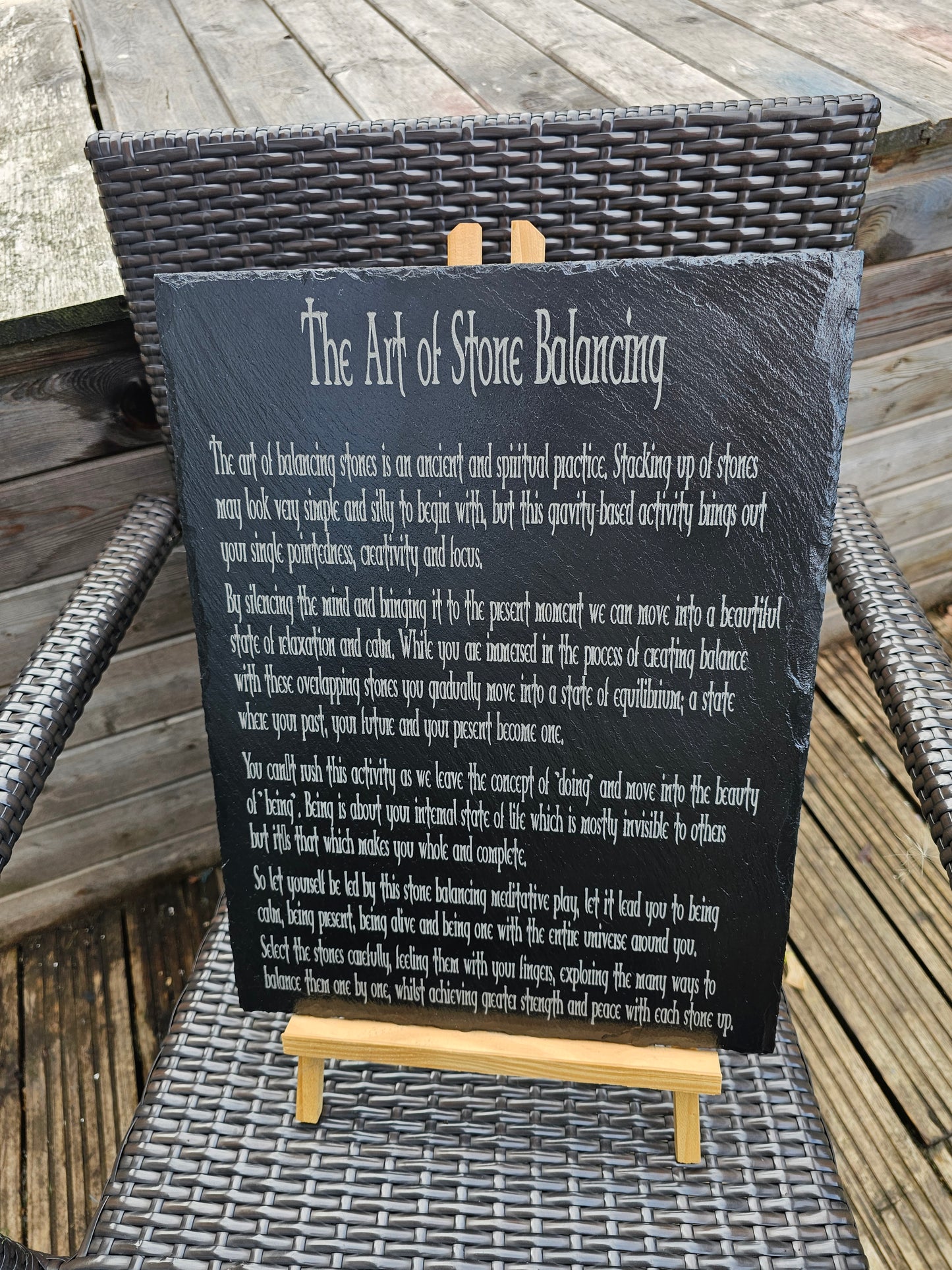 slate Eightfold Path of Living Buddhist Plaque | Universal Wisdom Wall
