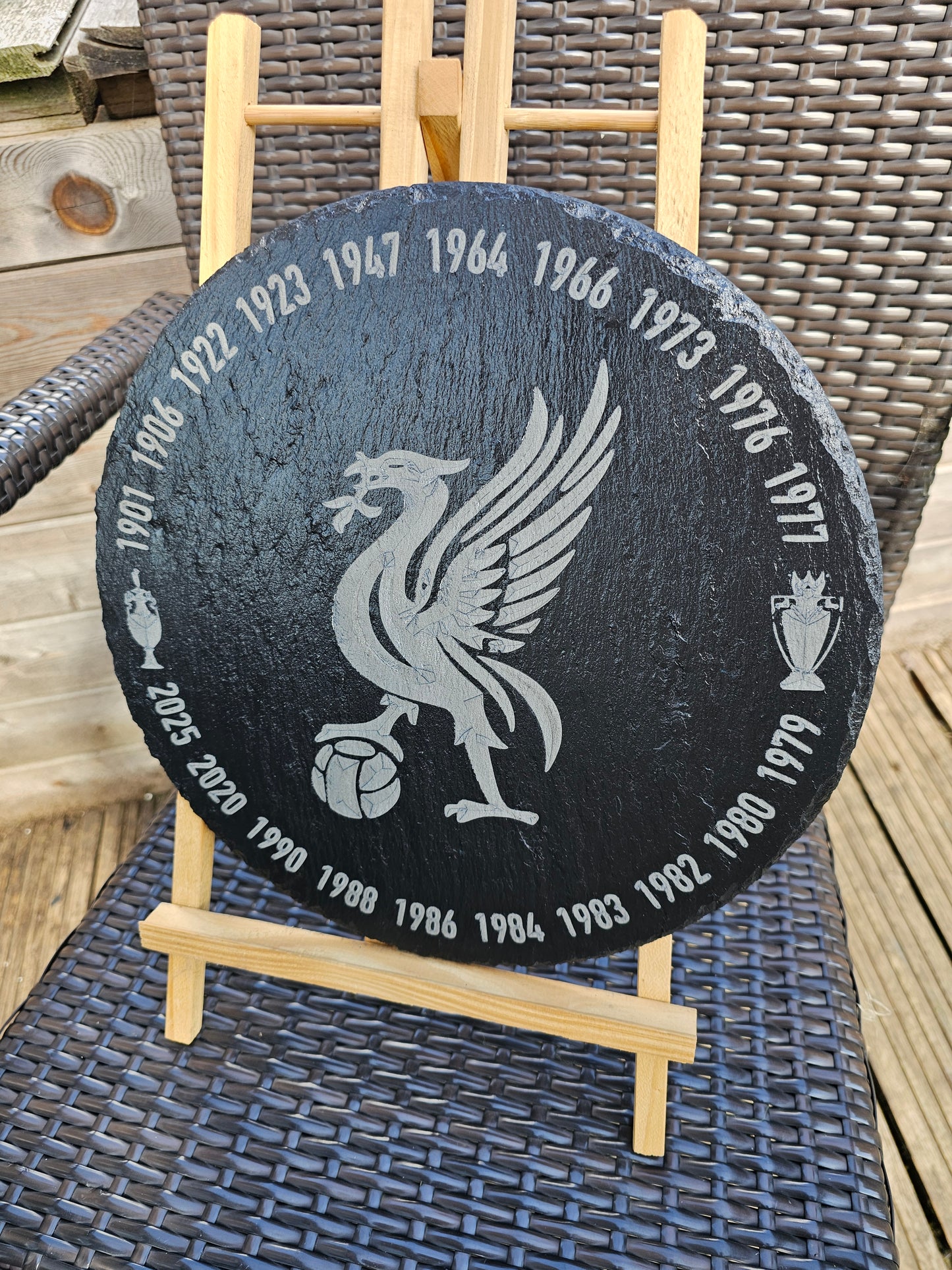 slate Engraved Liverpool FC Plaque – Championship Years | Round