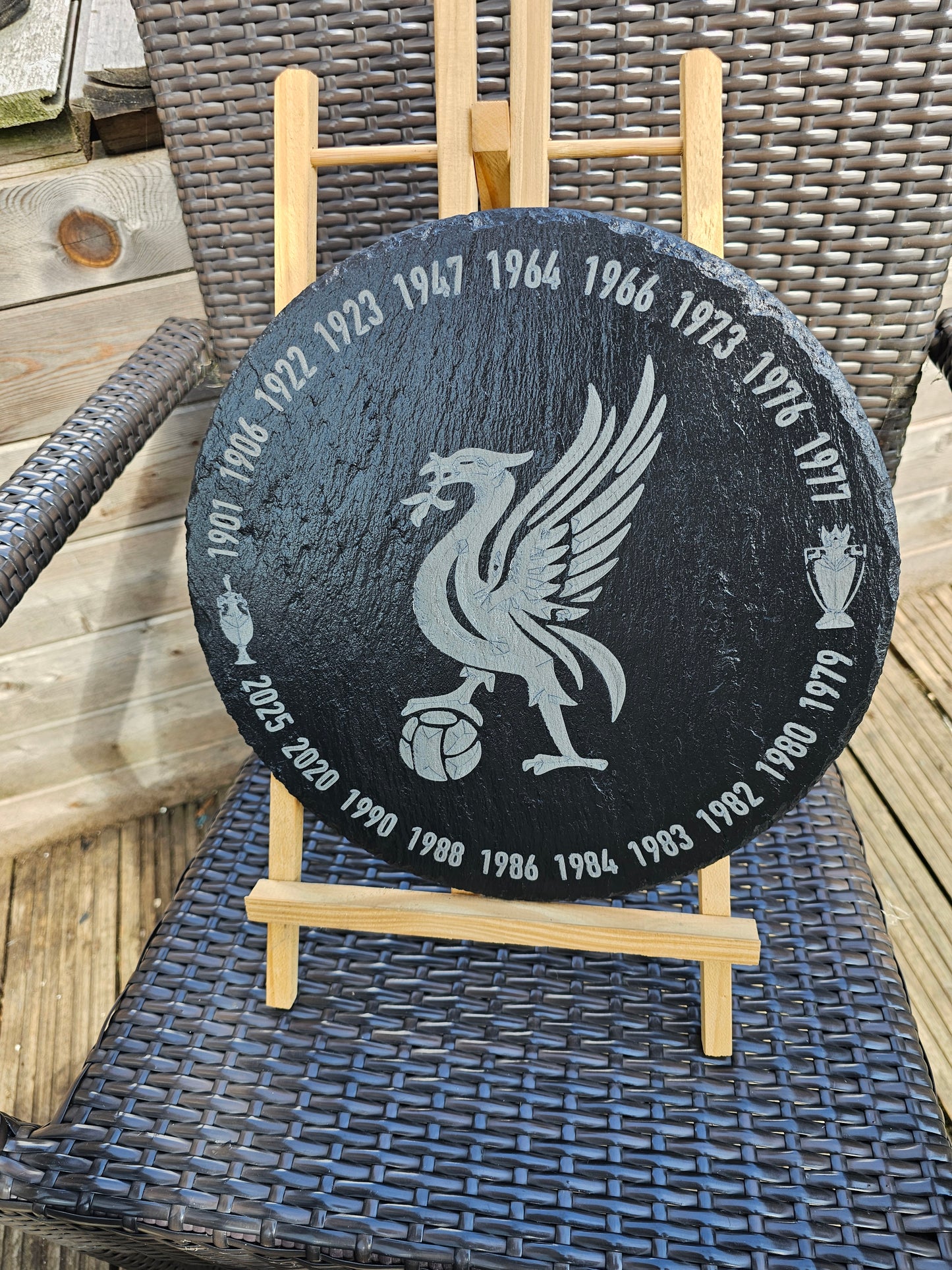 slate Engraved Liverpool FC Plaque – Championship Years | Round