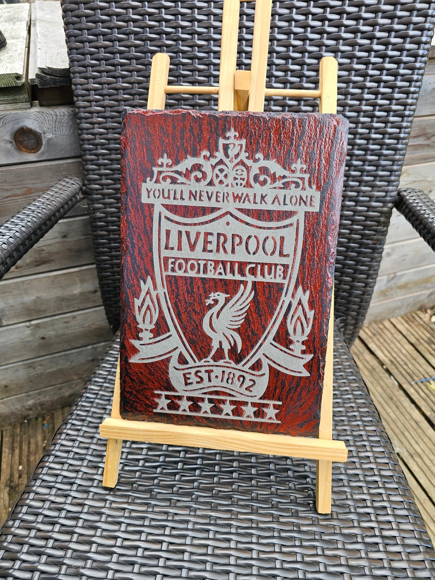 slate Liverpool FC Laser Engraved Plaque – “You’ll Never Walk Alone”