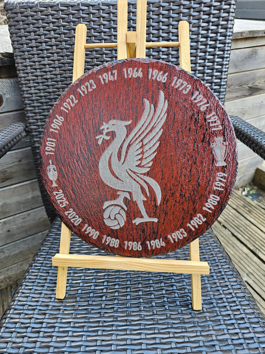 slate Liverpool FC Title Years Plaque | 30cm Round Painted & Engraved