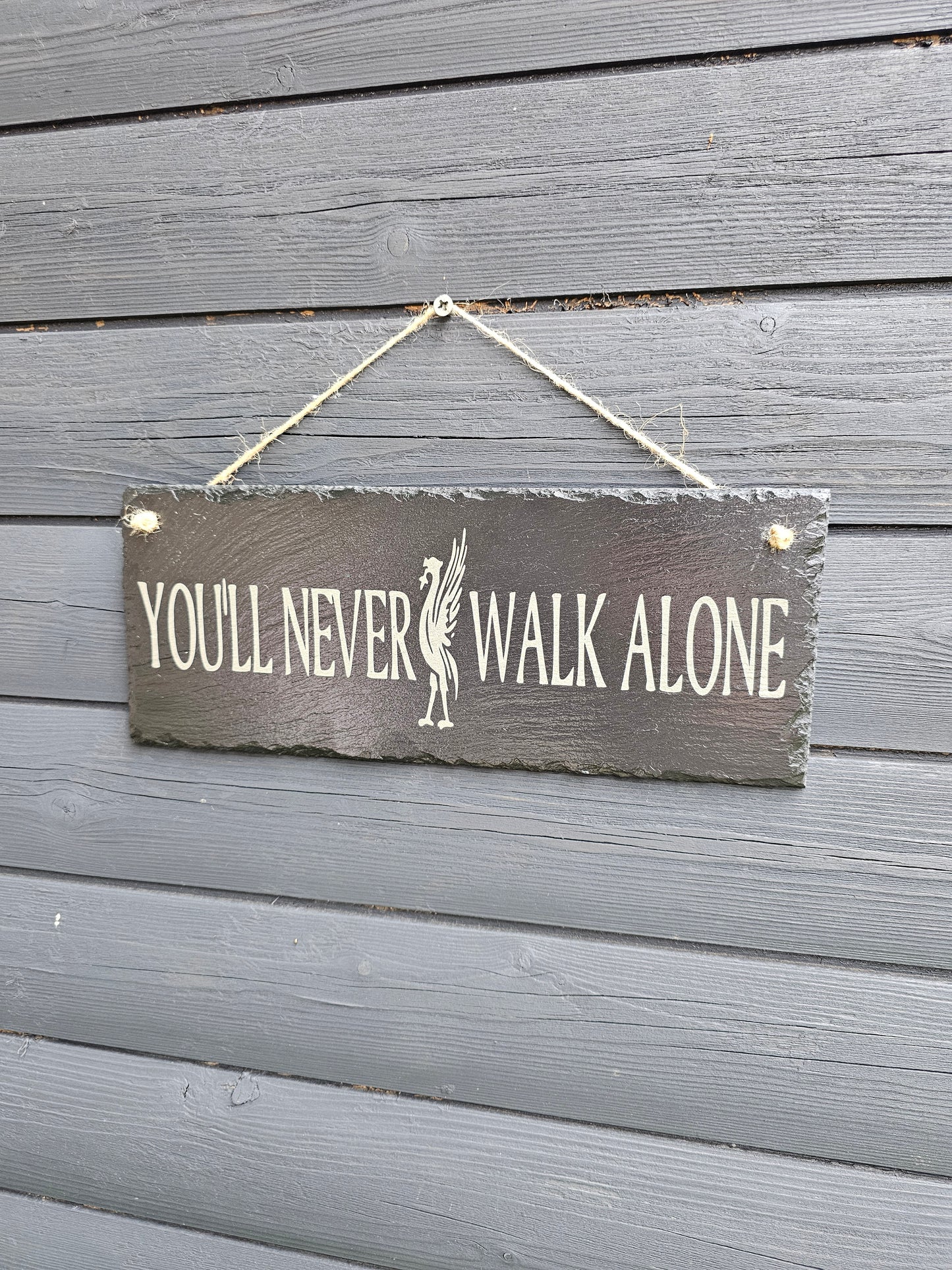 slate You’ll Never Walk Alone” Engraved Slate Sign – 30cm x 12cm,