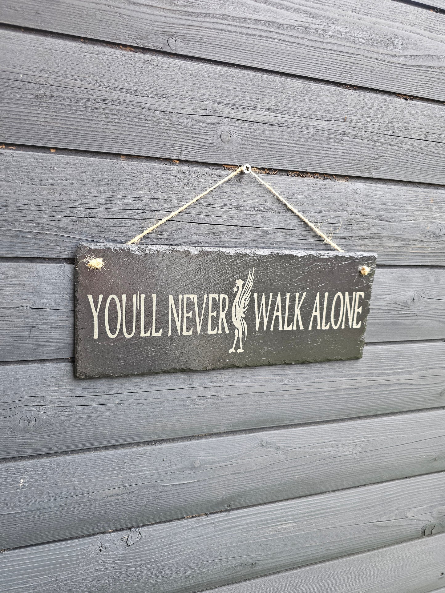 slate You’ll Never Walk Alone” Engraved Slate Sign – 30cm x 12cm,