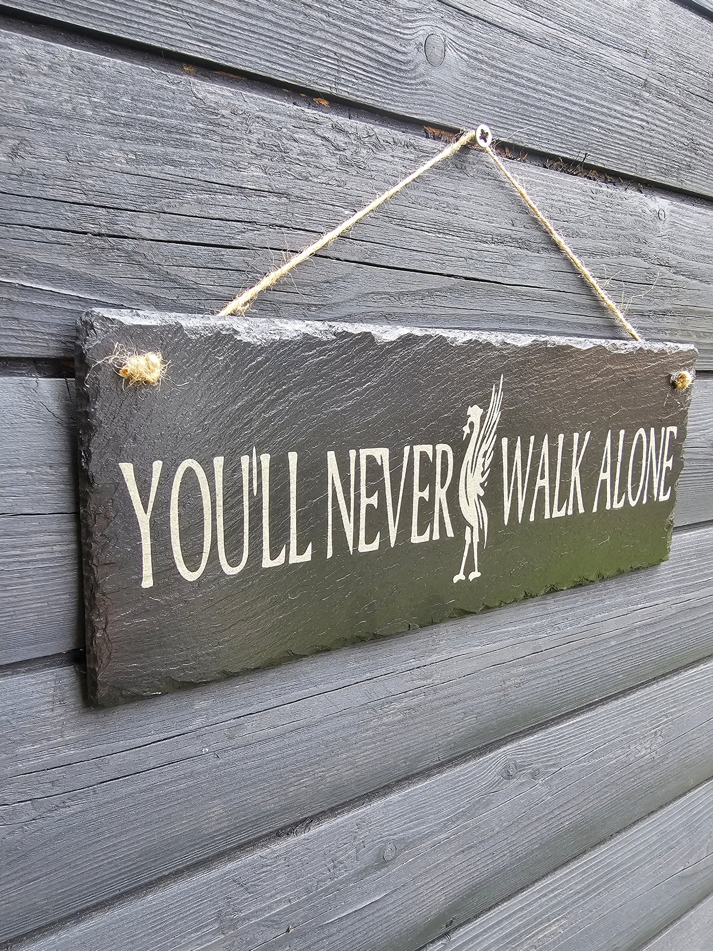 slate You’ll Never Walk Alone” Engraved Slate Sign – 30cm x 12cm,