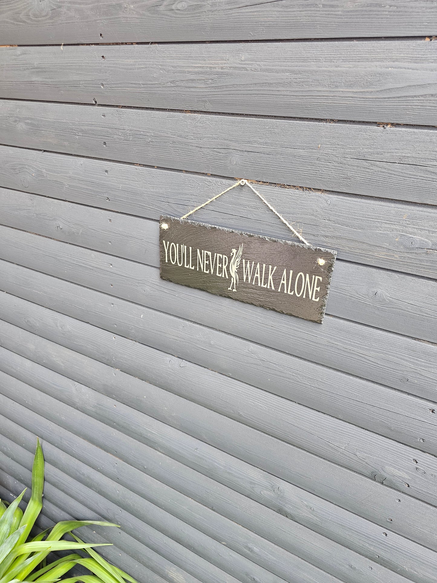 slate You’ll Never Walk Alone” Engraved Slate Sign – 30cm x 12cm,
