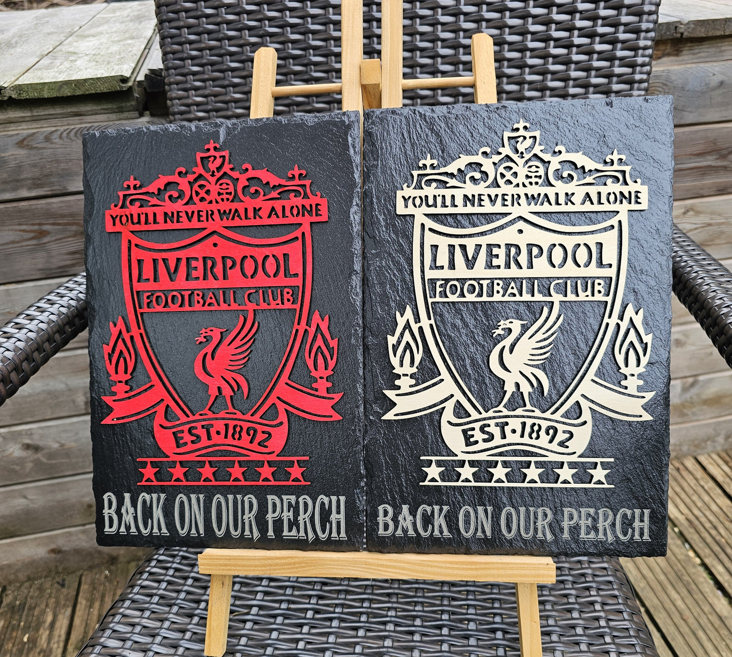 slate Liverpool FC 3D Crest Plaque – “Back On Our Perch” – 30cm x 20cm